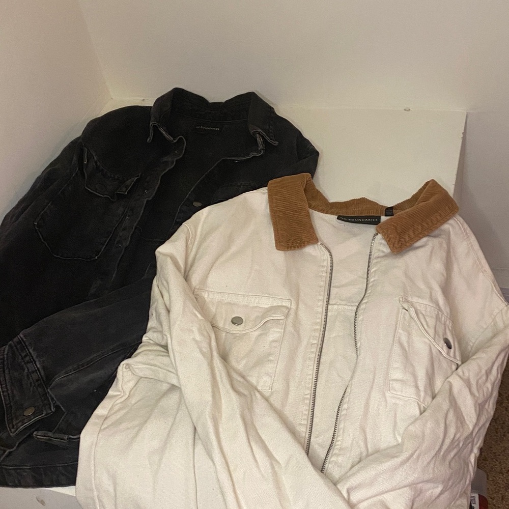 No Boundaries Black and Tan Denim Jackets 2 for 1